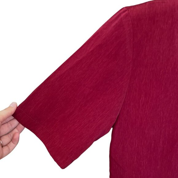 Fang Fang Womens VTG Blouse Size M Maroon Embroidered Secretary Retro 80s Office - Picture 4 of 6